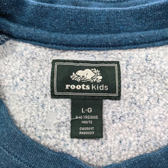 Roots Logo Girl's Sweatshirt Teal | Girls Size L - Picture 3 of 7